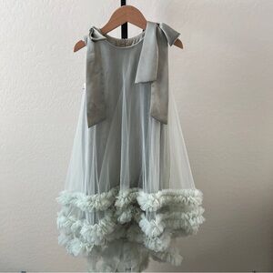 Tulleen Sage Gray Dress tulle ruffle